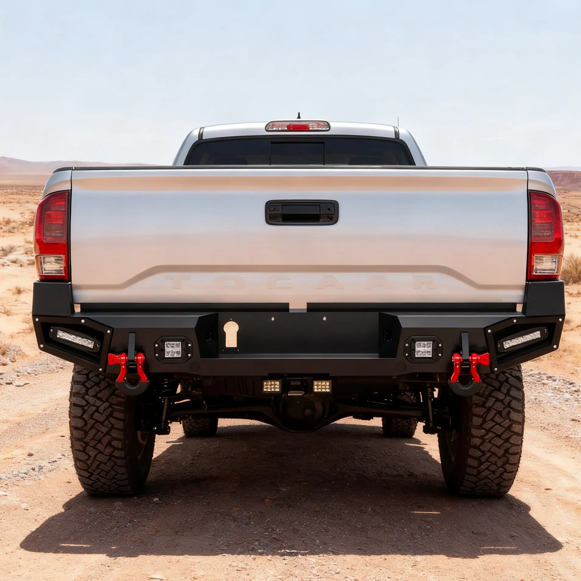 YZONA Steel Rear Bumper - Carbon Led-Equipped Automotive Accessory with Skid Protection, Exterior Part for 2016-2023 Toyota Tacoma 3rd Gen Truck