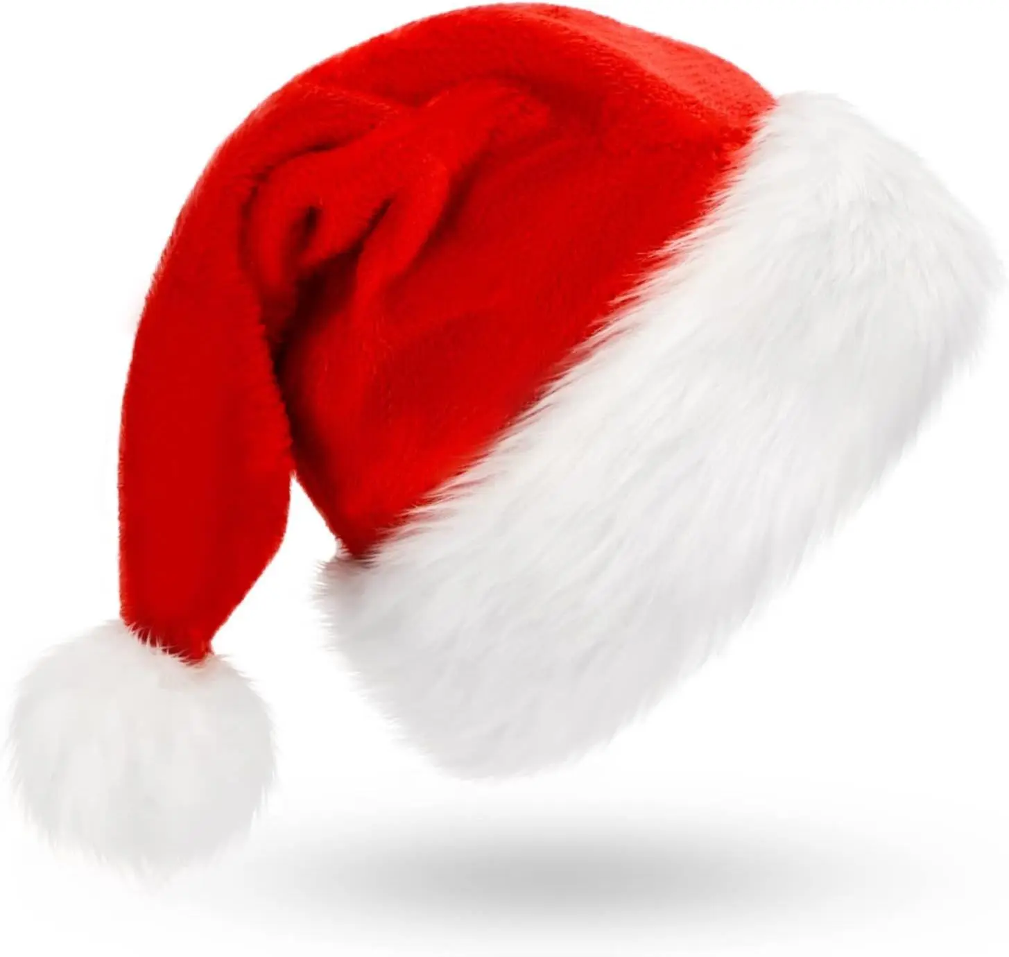 Santa Hat Adult Christmas Hat for Women and Men High-Quality Plush Fabric Red Velvet Fabric Classic Red and White Comfortable Soft Keep Warm Perfect for Holiday Gatherings and Festive Outfits