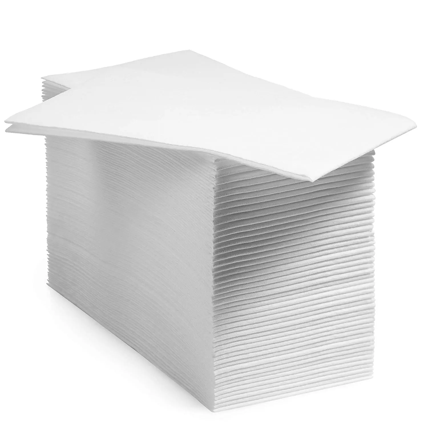 300-Pack Bulk Disposable Bathroom Paper Towels for Guests - Classic Lite Linen-Feel Clothlike Napkins, White 12x17 Single-Use Cleaning Tissue Made in USA