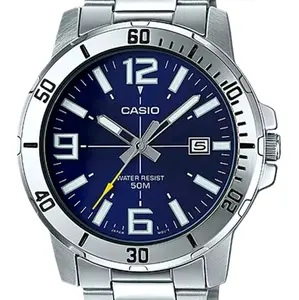 MTPVD01D-2B Casio large size stainless steel blue dial men's classic watch