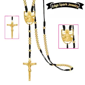 Edge Spark Jewelry 14K Gold Saint Benedict Medal Necklace for Men & Women Classic Religious Pendant, Unisex Devotional Jewelry
