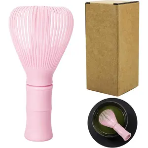Traditional Japanese Reusable Plastic Matcha Chasen Whisk for Authentic Tea Preparation, Pink Gift for Tea Lovers