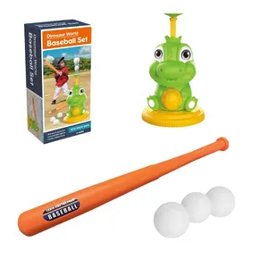 Dinosaur Design Baseball Tee Set with 3 Balls, 1 Set Teeball Batting Tee, Outdoor Sport Toy, T Ball Games Props for Teens