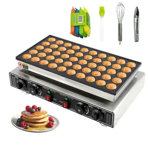 50PCS Mini Pancakes Maker Machine, Mini Dutch Pancake Maker, Commercial Electric Nonstick Waffle Maker Machine for Home and Restaurants, 110V, 1800W