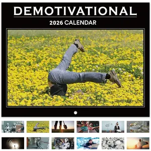 2026 Calendar - Demotivational 2026 Wall Calendar, 2026 Funny Calendar, Jan. 2026 - Dec. 2026, Wall calendar  for Office with Demotivational Quotes, Funny/Silly Gifts, 11" x 17" (Open), Thick Paper, Unruled Blocks
