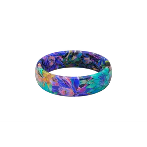 Groove Ring – Flexible Lightweight Ring for Women, Everyday Wear Wedding Band – Twilight Blossom