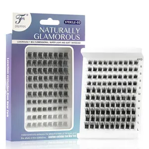 Face Miracle Individual Lash Clusters, Sterile Clear Band, Waterproof, Lightweight, Natural Wispy Fluffy DIY Makeup False Eyelashes