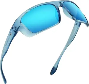 【Summer Wins】KastKing Huzzah Polarized Sport Sunglasses for Men & Women - Blue Smoke Lenses, UV Protection, Impact Resistant, Oleophobic Coating, Grilamid Frames SummerVibes