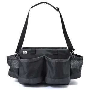 Pro Caddy - Black Padded Shoulder Strap Trash Bag with Hard Walls & Adjustable Bungee Cords for Easy Transport and Storage
