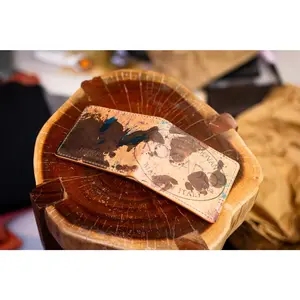 Leather 5 Pocket Wallet - Marbled Walnut Shell Cordovan & Natural Minerva (LIMITED EDITION)