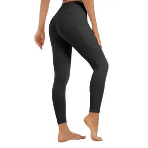 Women's High Waist Leggings with Pockets - Tummy Control, Non-See-Through Long Body Contour Active Leggings for Women Workout Clothes, Running