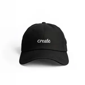 Create Infinitely Cap - Black Adjustable Hat with 'create' Embroidery for Everyday Wear