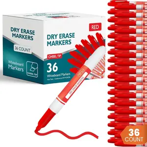 Red Dry Erase Markers, 36 Count Whiteboard Markers Chisel Tip, Bulk Classroom White Board Marker Dry Erase, Low Odor Chisel Tip Erasable Markers