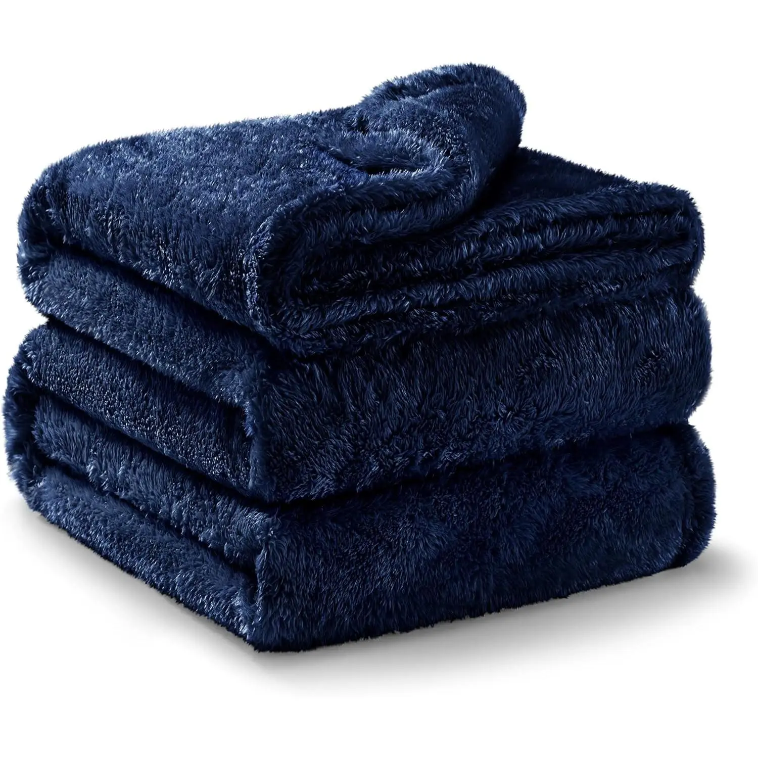 Plush Fuzzy King Size, Super, Fluffy and Warm Blankets, Suitable for Seasons (Navy Blue, 90x104 Inches)