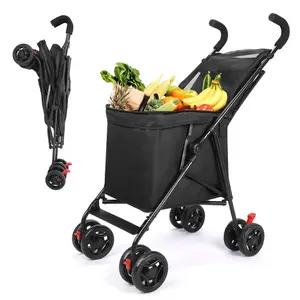 Multifunctional Folding Cart — Portable Market Trolley, Pet Stroller & Picnic Bag Carrier