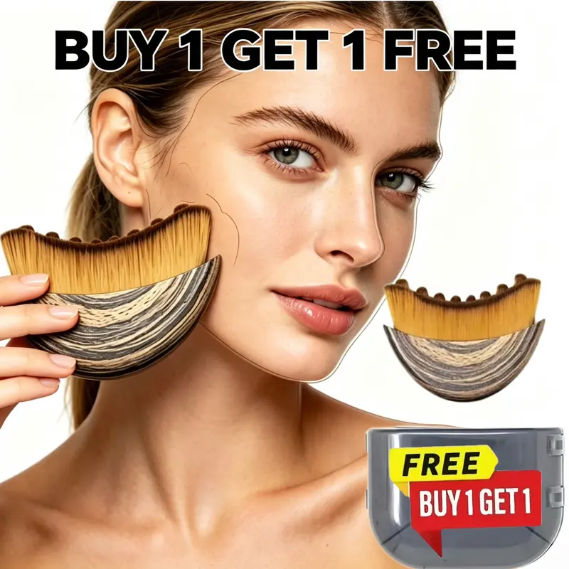 Buy 1 Get 1 Free, Ergonomic Contour Face and Body Brush for Jawline & Chin Sculpting - Dry Brushing Massager for Lymphatic Drainage & Facial Fatigue Relief, Ergonomically Designed to FitThe Skin Precisely