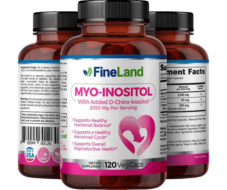 FineLand MYO-INOSITOL Supports Healthy Hormonal Balance, With Added D-Chiro-Inositol, Supports Healthy Menstrual Cycle, Supports Overall Reproductive Health supplements  women Healthcare Dietary