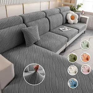 3D Embossed Luxury Texture Sofa Cover, Couch Covers, Elastic Full Wrap Dustproof Dirt Resistant, Cat Scratch Proof Eco-Friendly Soft Fabric, Multiple Colors Available