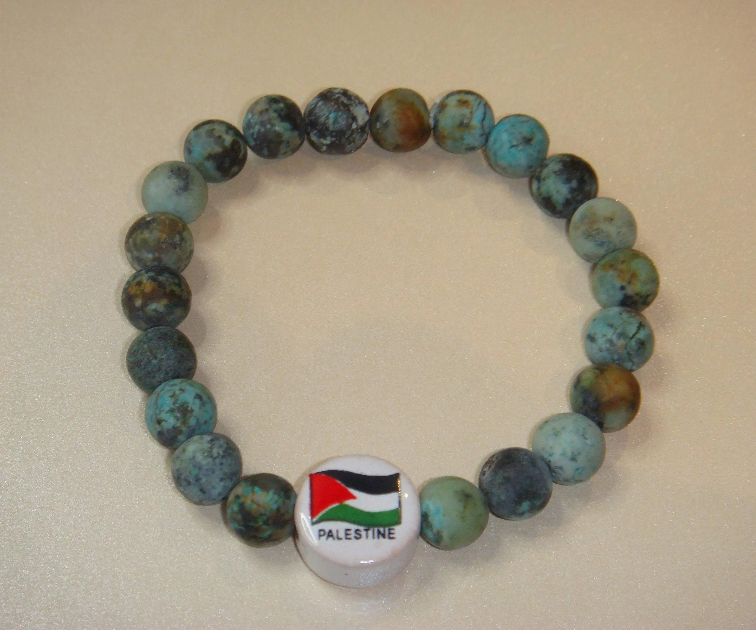 Palestine Turquoise Crystal Beaded Bracelet to benefit Palestine
