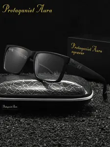 Protagonist Aura Minimalist And Comfortable Business Style, Unisex, Anti Blue Light Square Frame, Fashionable Decoration, Watching Tv, Daily Travel, Family Gatherings, All Day Wear, Stress Free, Stylish Square Frames