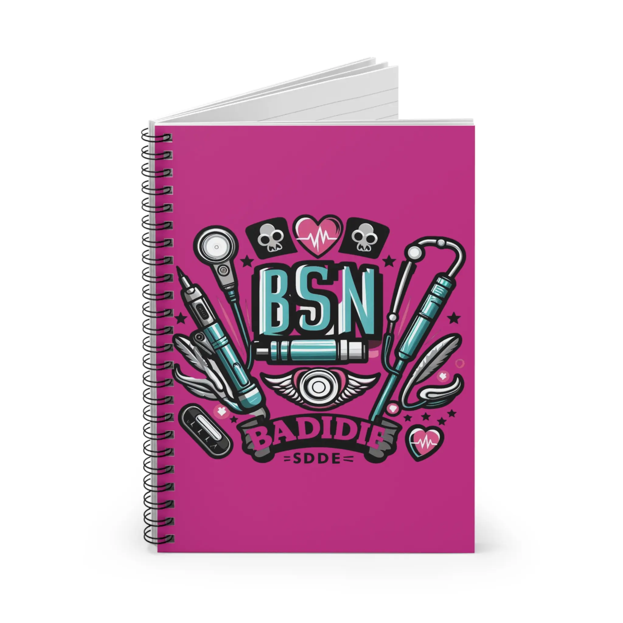 Edgy Tattoo Artist Spiral Notebook - Ruled Line, Gift for Artists, Journal for Sketching, Tattoo Design Notebook, Creative Stationery, BSN