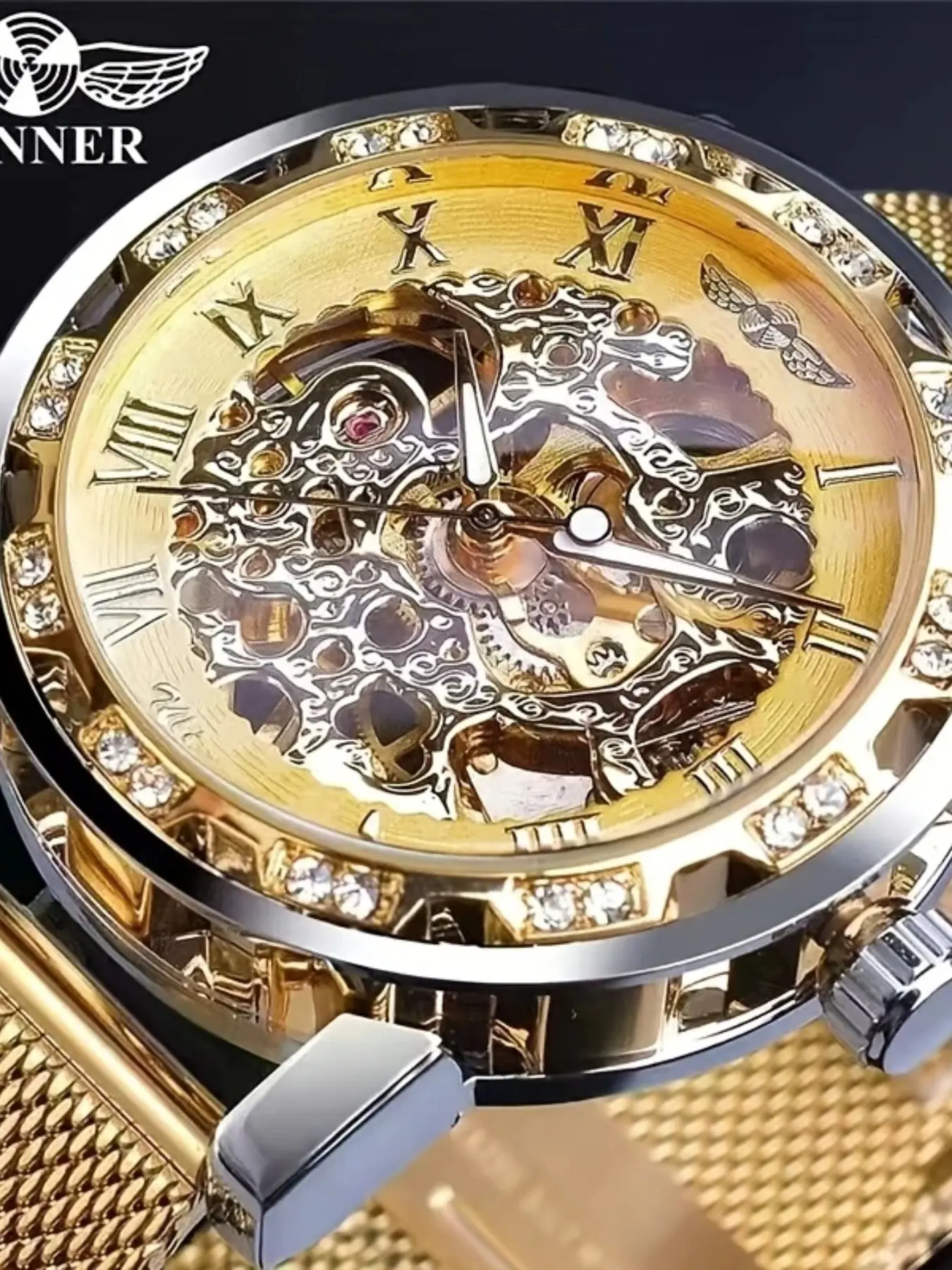 Stylish High End Men's Mechanical Watch with Hollow Design, Trendy Casual Round Dial Analog Wristwatch, Perfect Gift for Him, All Season Wear, Fashionable Watch, Analog Mechanical Watches