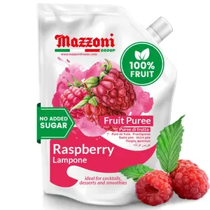 Mazzoni Raspberry Fruit Puree, 100% Fruit, No Sugar Added 1 kg (2.2 lb)