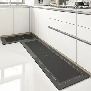 Kitchen Floor Mat, Non-slip Kitchen Rug, Machine Washable Rug, Washable Kitchen Runner Mat, Floor Carpet for Home Kitchen Living Room Bathroom