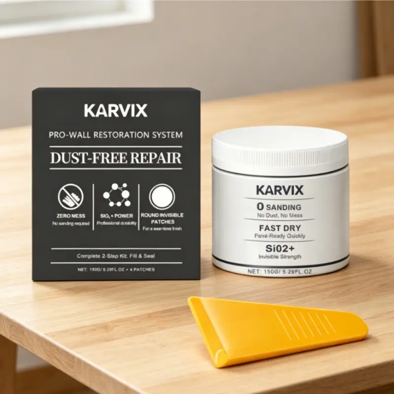Drywall Patch Repair Kit with Spackle and Scraper Fast Wall Hole and Crack Filler Easy Home Wall Repair DIY Household