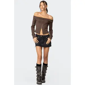 Clementine Low Rise Denim Micro Skort