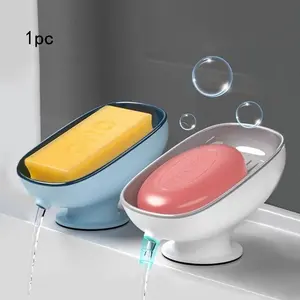 1pc Luxurious Adjustable Oval Soap Dish with Drain - Wall-Mounted, Anti-Slip, Removable Soap Tray for Bathroom Soap Dish Holder, Bathroom Accessories