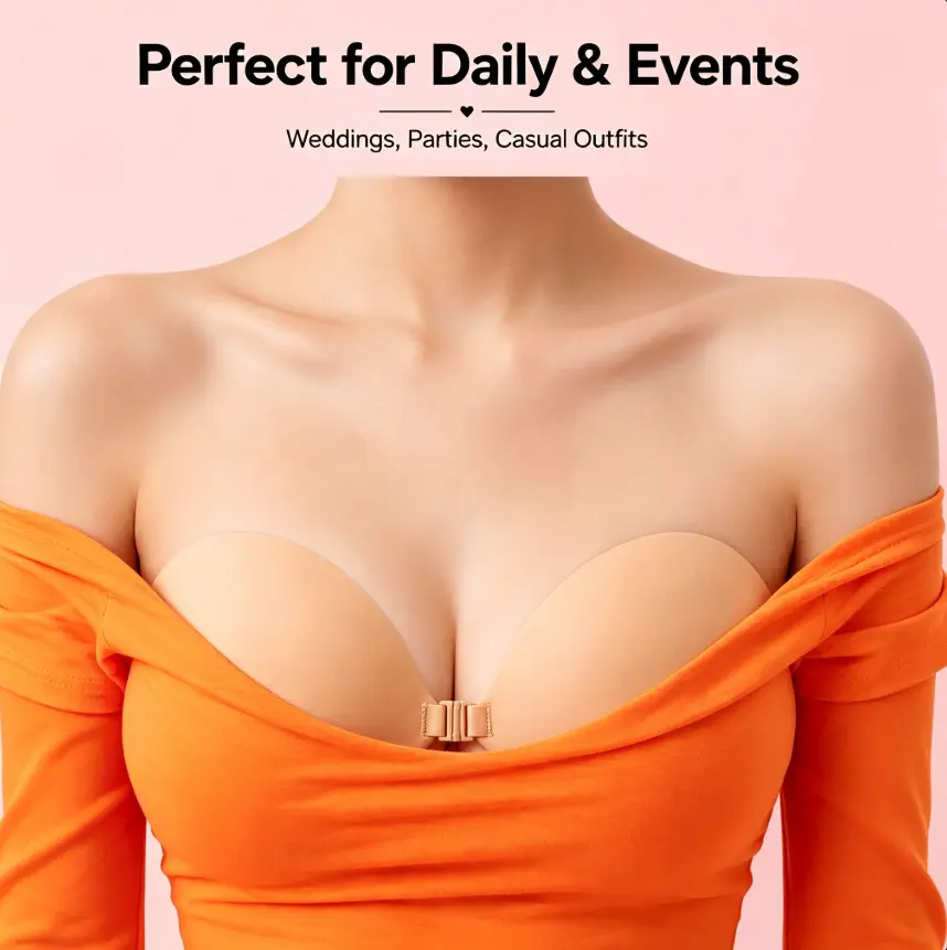 Women's Premium Silicone Flower-Design Push-Up Full-Cup Bra - Invisible, Sticky, Reusable, Comfortable Adhesive Underwear for Outdoor, Everyday Use, Push Up Bra
