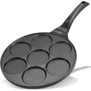 Nonstick Pancake Pan Pancake Griddle With 7-mold Mini Pancake Maker With PFOA Free Coating-Black