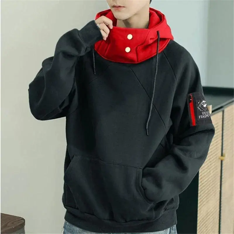 Jujutsu Kaisen Anime Cosplay Knitted Hooded Pullover Hoodie - Unisex Adult Longsleeves Loose-Fitting Lace-Trimmed Sweatshirt, All Seasons Casual Top for Gojo Satoru/Itadori Yuji Halloween Costumes
