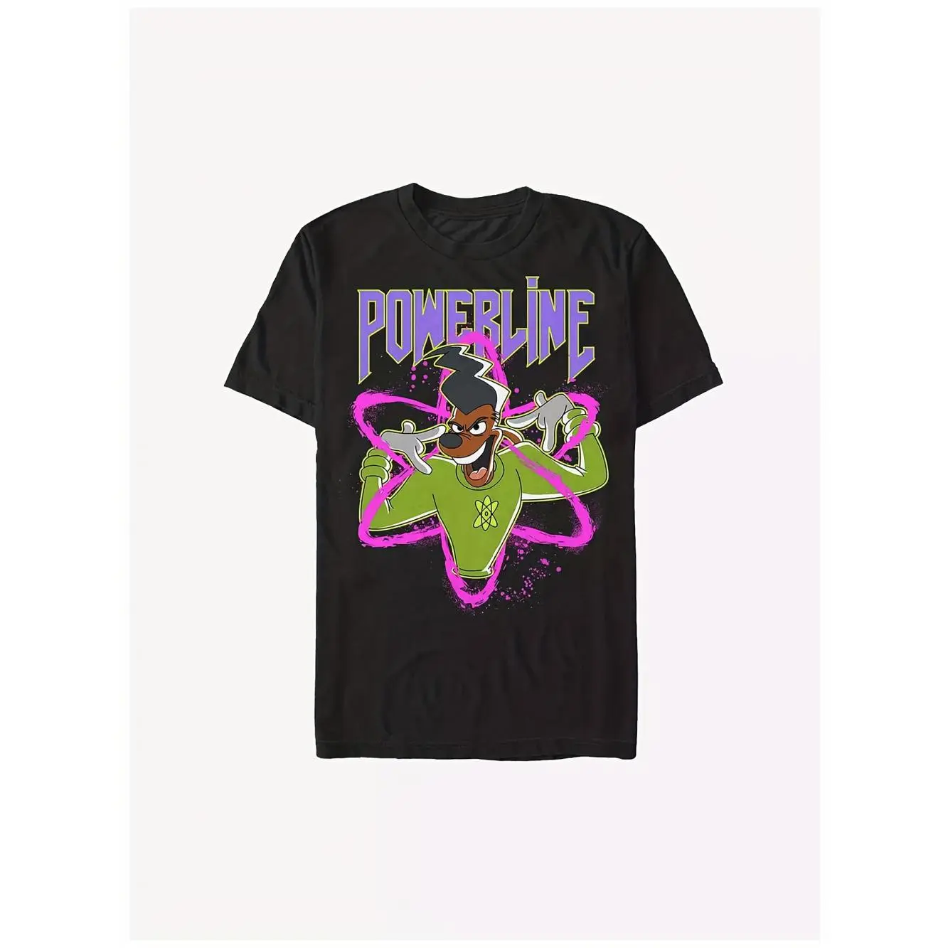 Men's "powerline" graphic T-shirt-extra soft 220g pure cotton, vintage style, round neck, short sleeve with bold cartoon character print
