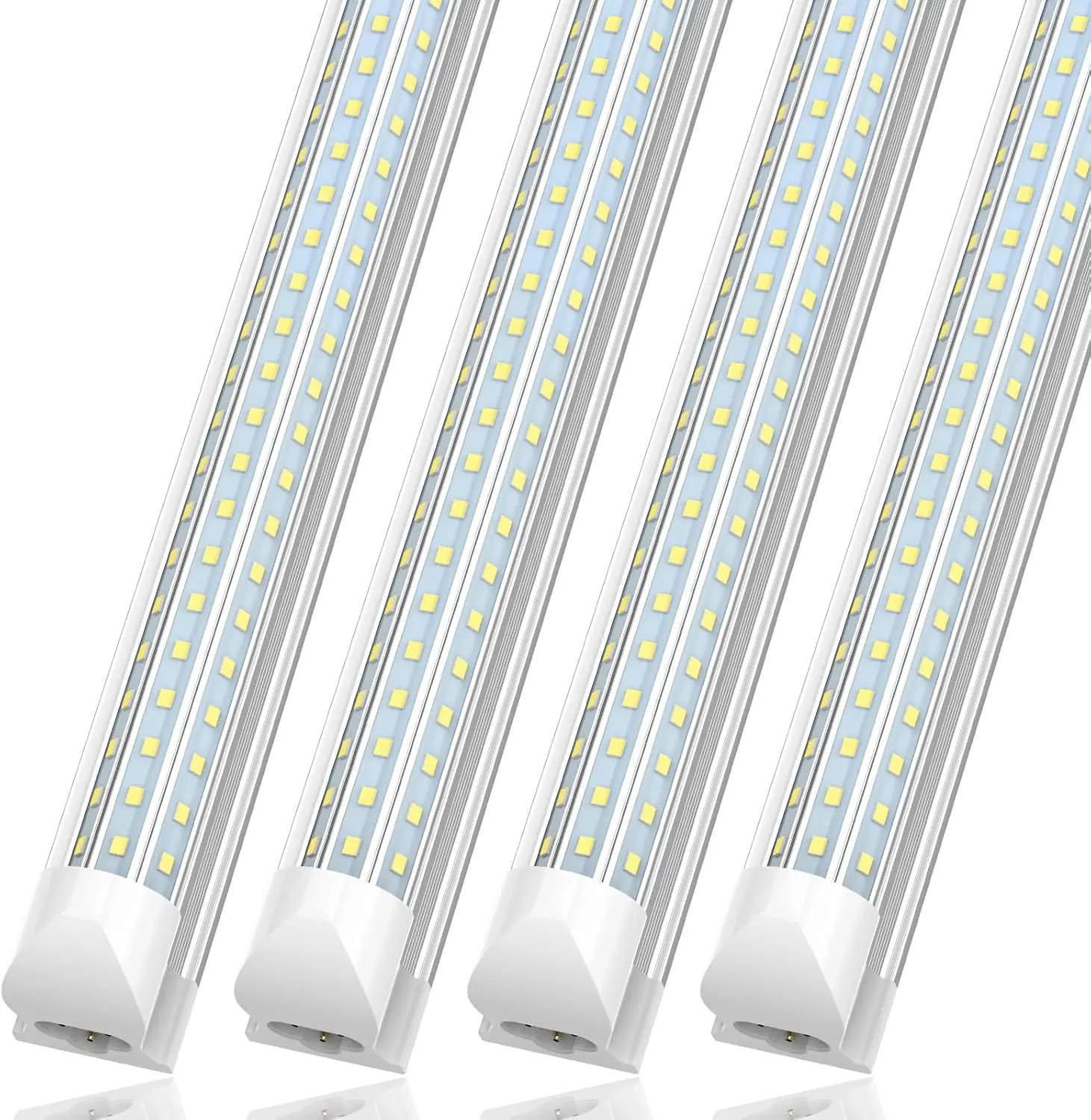 SHOPLED 4FT LED Shop Light, 48W 6240LM 6000K Cool White, D-Shape 300° Beam Angle, Linkable T8 LED Tube Lights Fixtures, 4 Foot Shop Lights for Workshop Garage, ETL Listed, 4 Pack Adjustable Lighting Options