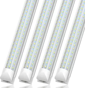 SHOPLED 4FT LED Shop Light, 48W 6240LM 6000K Cool White, D-Shape 300° Beam Angle, Linkable T8 LED Tube Lights Fixtures, 4 Foot Shop Lights for Workshop Garage, ETL Listed, 4 Pack Adjustable Lighting Options