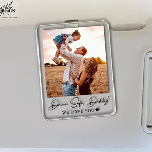 Personalized Unique Gift For Dad, Custom Photo Car Visor Clip, Baby Photo Car Sun Visor, Drive Safe Daddy, 1st Fathers Day Gift For Husband