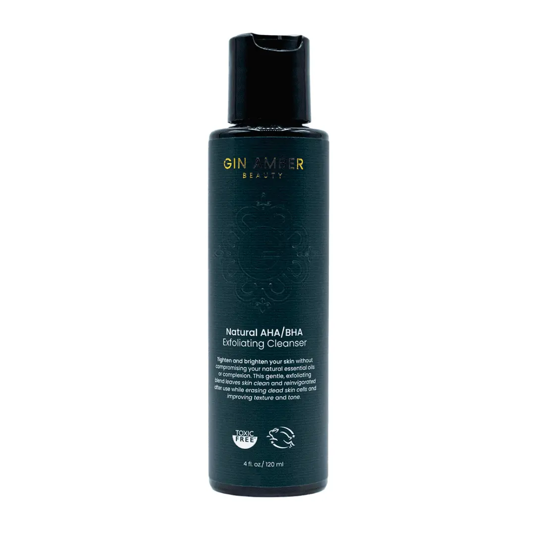 Gin Amber Beauty Natural AHA/BHA Exfoliating Cleanser for Saggy Skin Acne & Textured Skin Organic Cleansing Gentle Facial Wash