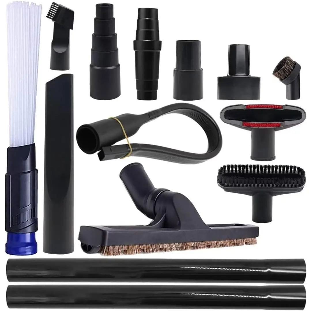 14 count Universal Vacuum Attachments for Shop Vac Accessories, 1 1/4" to 2 1/2" Hose Adapter, 1" to 1 7/8" Vacuum Cleaning Kit Vacuum Extension Wands Accessories