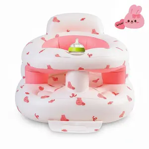 Inflatable Baby Seat for 3-36 Months Babies, Blow up Baby Chair with Built-in Air Pump, PVC Material, Full Enclosure Protection, Outdoor Travel Inflatable Chair for Infant