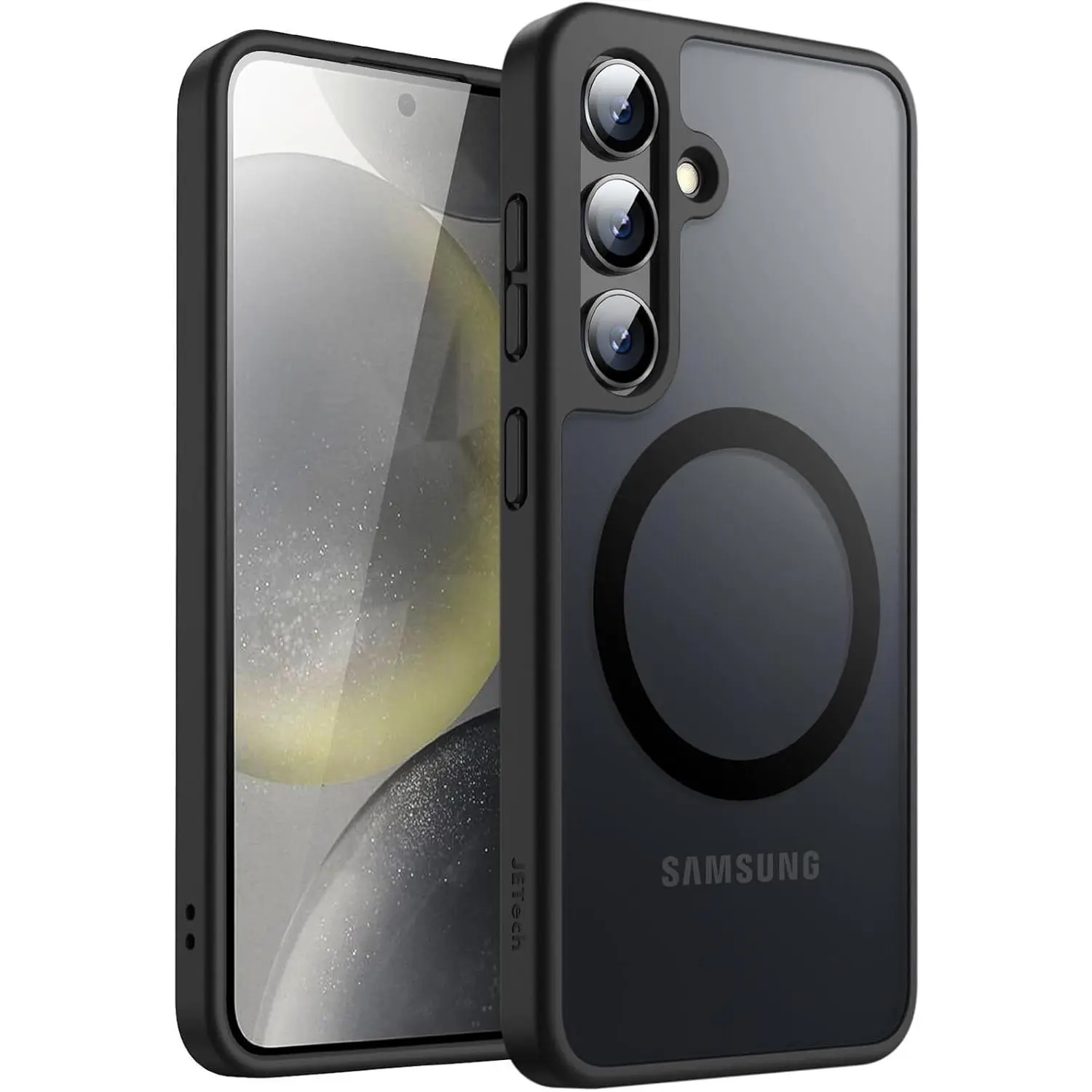JETech Magnetic Case for Samsung Galaxy S24 5G, Compatible with MagSafe, Translucent Matte Back Shockproof Phone Cover (Black)