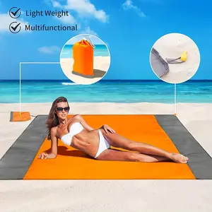 1pc High Quality Sandproof Beach Blanket - Foldable, Lightweight, Portable Beach Mat with 4 Corner Stakes, All-Season Outdoor Mat for Camping, Travel (Travel Must Haves)