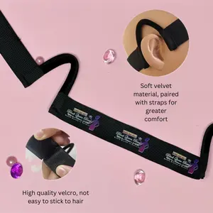 Wig Melting Edge Protection Wig Band - 2 Sets of No Ear Lace, Black Straps, Durable Edge Protection, Stylish Design for Secure Wig Fit