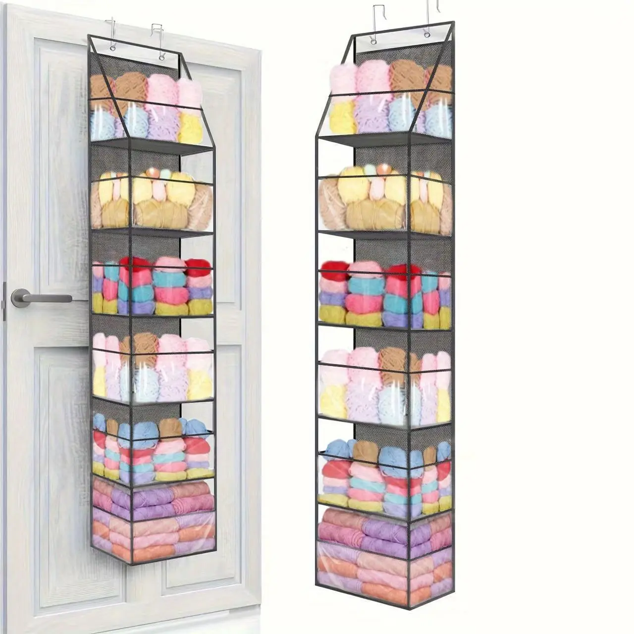 The yarn organizer by the door is designed for knitting and crochet, it can be used to store knitting needles, crochet hooks and yarn balls, it is very suitable as a holiday gift, Organized Storage
