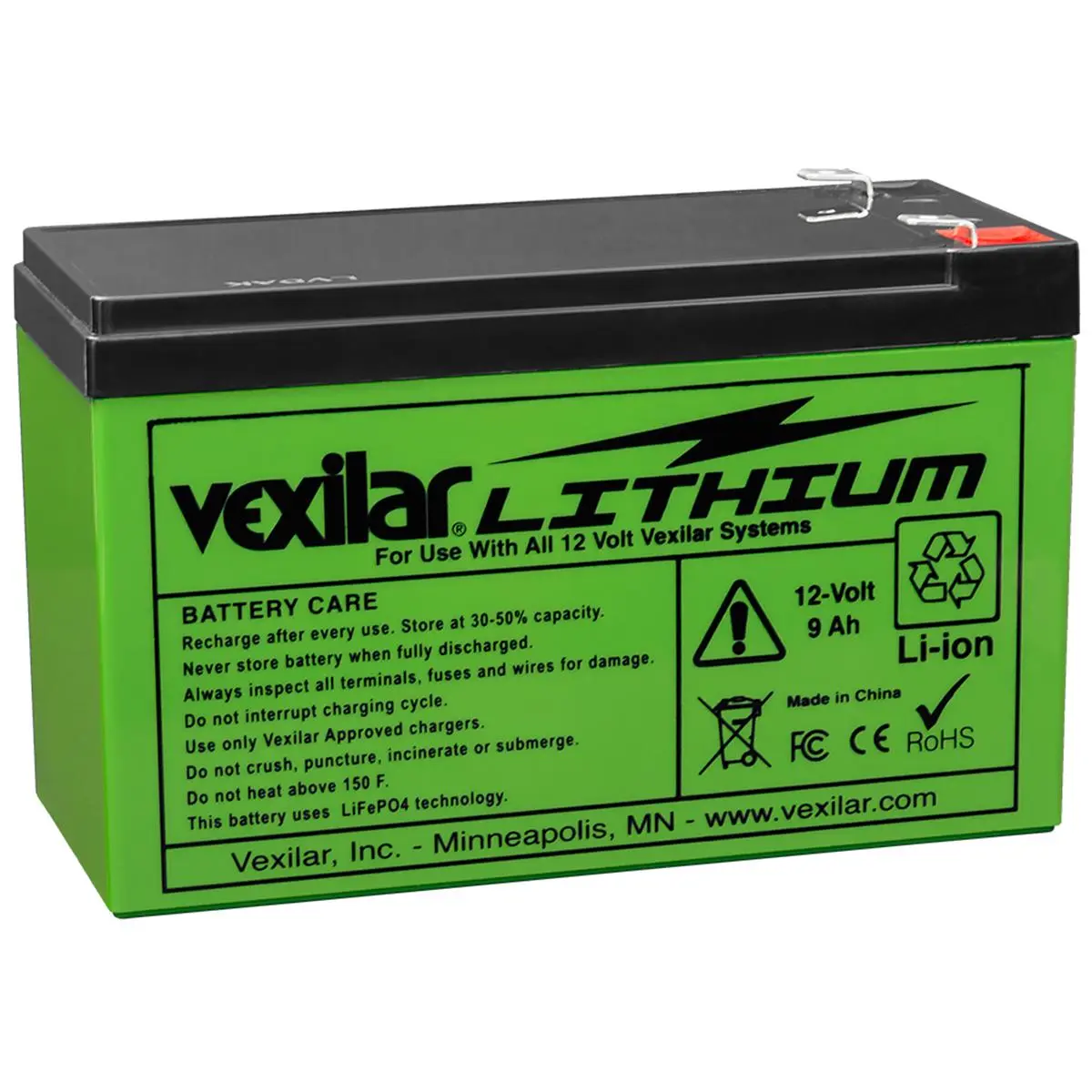 212 MAIN LiFePO4 Lithium Ion Battery, Lightweight 12V 9.6 AH Rechargeable Replacement for Vexilar Flasher Packs, 12-Volt