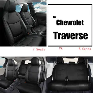 Automotive Seat Covers, 7/8-Seat Fit Faux Leather Full Coverage Car Seat Protectors for Chevrolet Traverse 2018-2025 Truck Cushion Guards