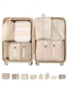 8pcs Large Capacity Travel Organizer Bags, Waterproof Portable Storage Pouches for Clothes Pants Shoes Socks, Luggage Classification Bag