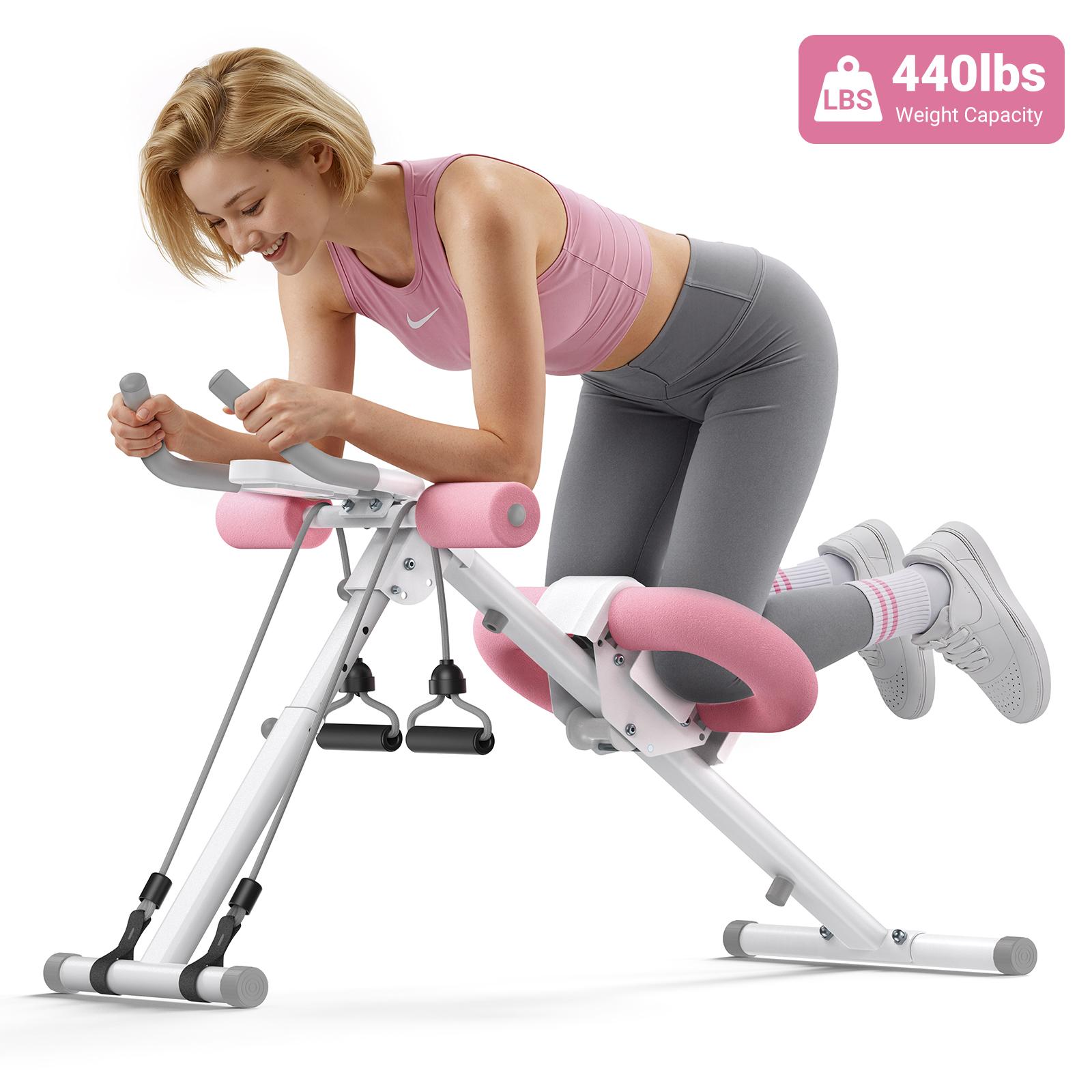Merach Adjustable Ab Trainer Machine with LCD Monitor 10-Level Foldable Abdominal Exercise Machine Core Trainer Machine Workout for Arm, Leg, Buttocks Shaper Summervibes