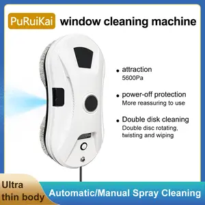 1 set of American standard cleaning robot, automatic electric window cleaning machine, with powerful 5600pa suction, remote control and water gun cleaning function.